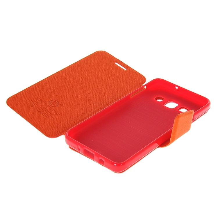 Cross Texture Horizontal Flip Colorant Match Leather Case with Holder for Galaxy A3 / A300