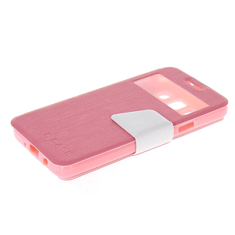 Cross Texture Horizontal Flip Colorant Match Leather Case with Caller ID Window & Holder for Galaxy A5 / A500F