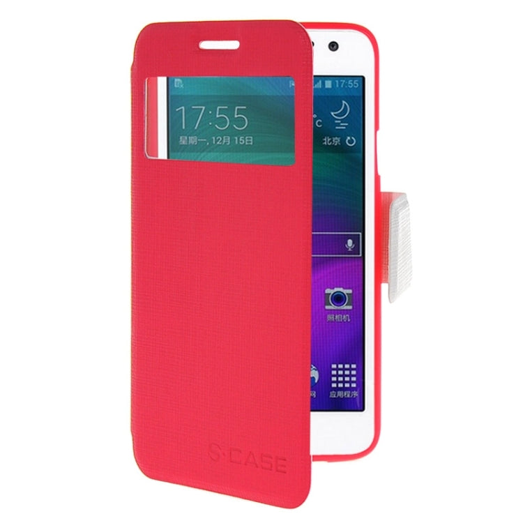Cross Texture Horizontal Flip Colorant Match Leather Case with Caller ID Window & Holder for Galaxy A5 / A500F
