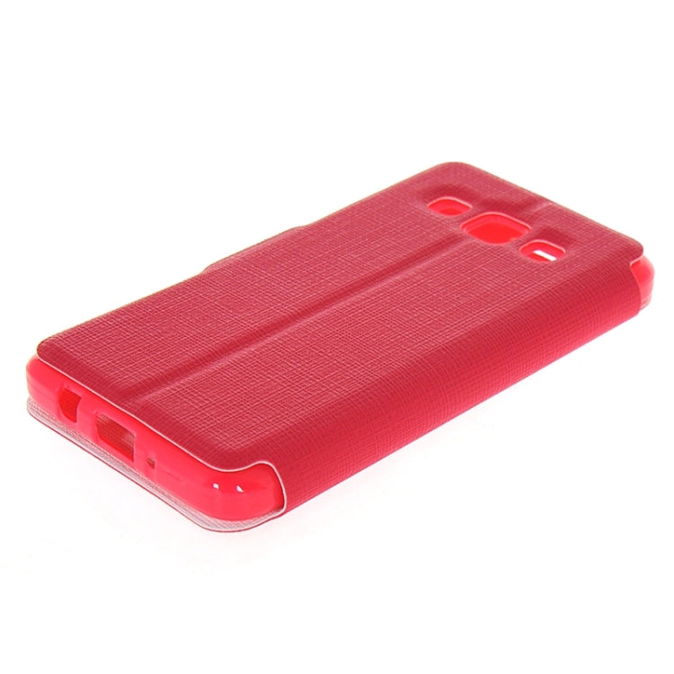 Cross Texture Horizontal Flip Colorant Match Leather Case with Caller ID Window & Holder for Galaxy A5 / A500F