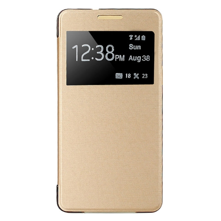 Leather Cover Connect Translucence PC Back Shell Protective Case with Caller ID Window for Galaxy A3 / A300