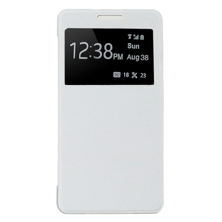 Leather Cover Connect Translucence PC Back Shell Protective Case with Caller ID Window for Galaxy A3 / A300