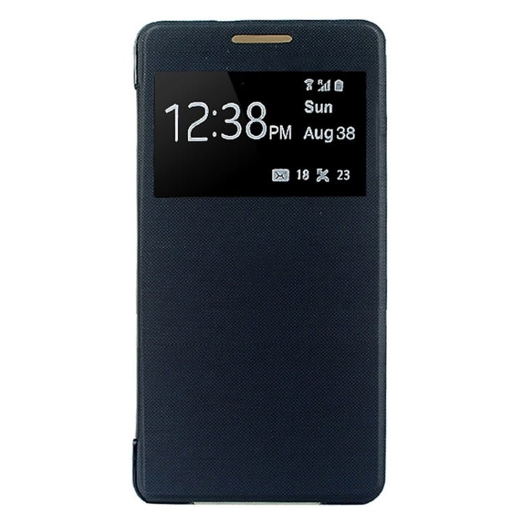 Leather Cover Connect Translucence PC Back Shell Protective Case with Caller ID Window for Galaxy A5 / A500