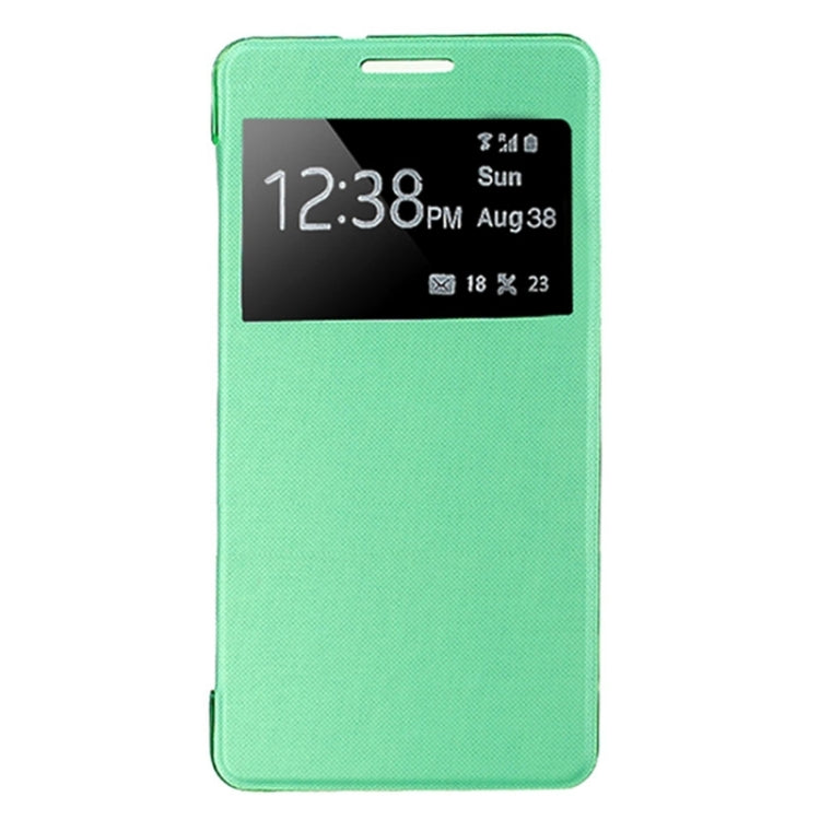 Leather Cover Connect Translucence PC Back Shell Protective Case with Caller ID Window for Galaxy A5 / A500
