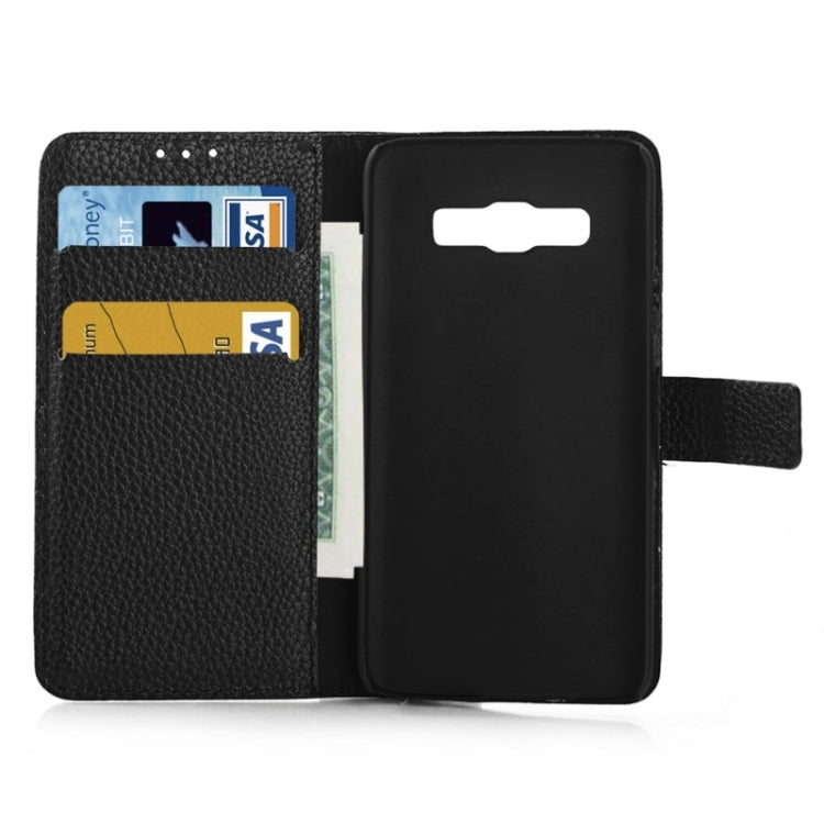 Litchi Texture Horizontal Flip Magnetic Buckle Leather Case with Card Slots & Wallet & Holder for Galaxy Core Prime / G360