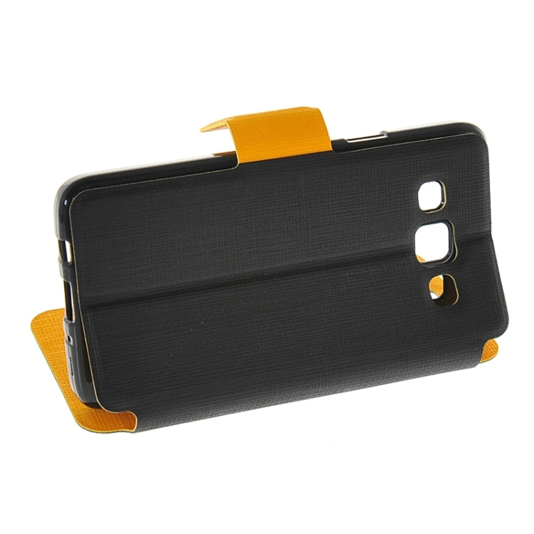 Cross Texture Horizontal Flip Colorant Match Leather Case with Holder for Galaxy A5 / A5000
