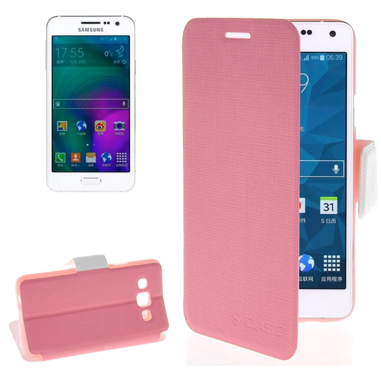 Cross Texture Horizontal Flip Colorant Match Leather Case with Holder for Galaxy A5 / A5000