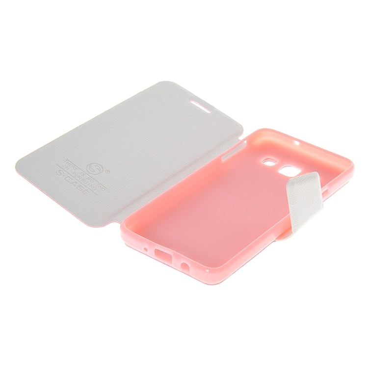 Cross Texture Horizontal Flip Colorant Match Leather Case with Holder for Galaxy A5 / A5000