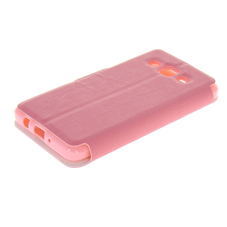 Cross Texture Horizontal Flip Colorant Match Leather Case with Holder for Galaxy A5 / A5000