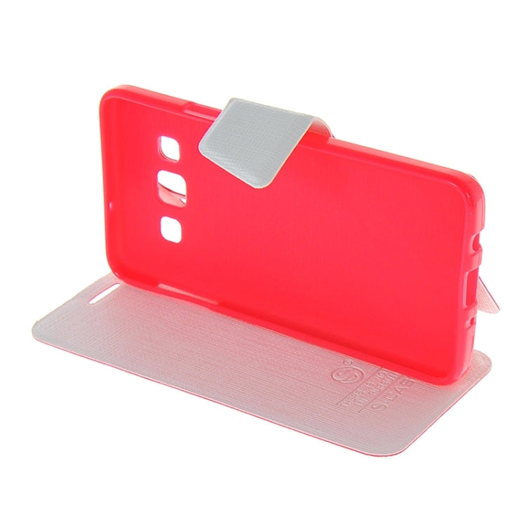 Cross Texture Horizontal Flip Colorant Match Leather Case with Holder for Galaxy A5 / A5000