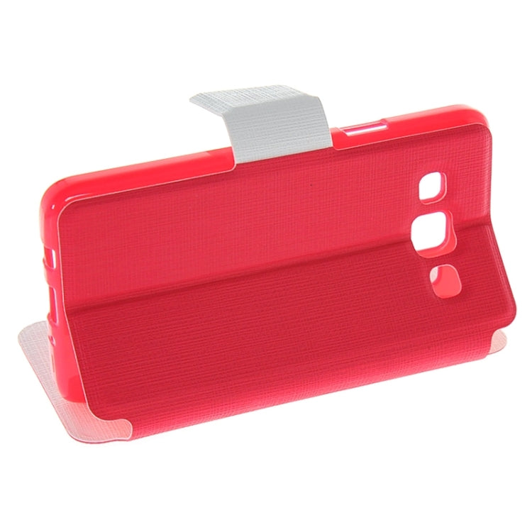 Cross Texture Horizontal Flip Colorant Match Leather Case with Holder for Galaxy A5 / A5000