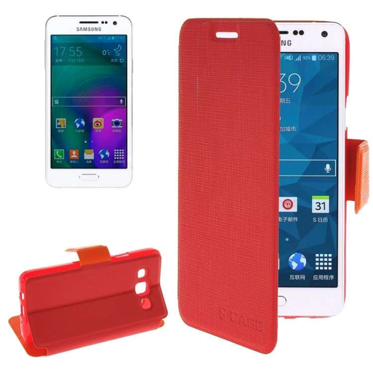 Cross Texture Horizontal Flip Colorant Match Leather Case with Holder for Galaxy A5 / A5000