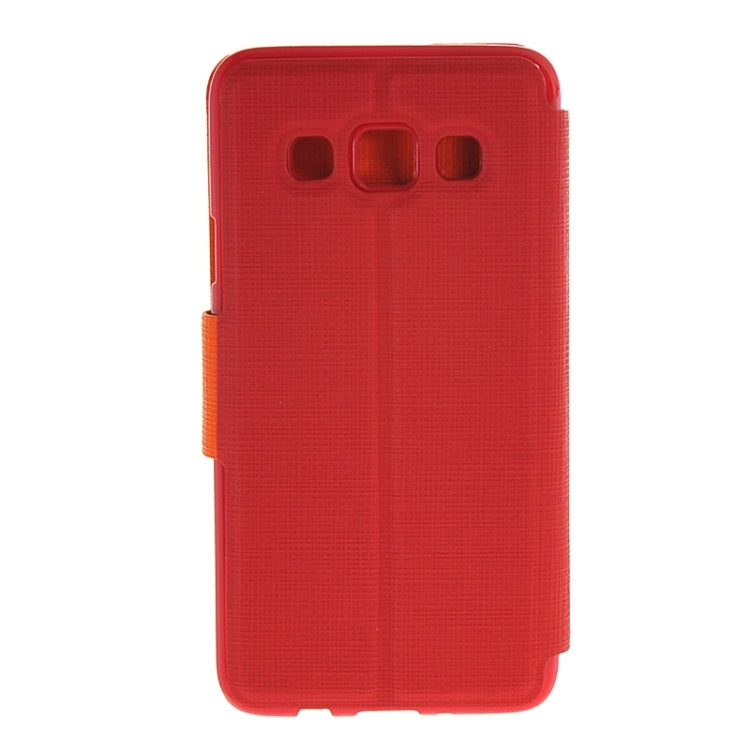 Cross Texture Horizontal Flip Colorant Match Leather Case with Holder for Galaxy A5 / A5000