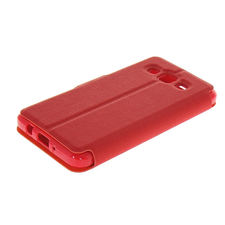 Cross Texture Horizontal Flip Colorant Match Leather Case with Holder for Galaxy A5 / A5000