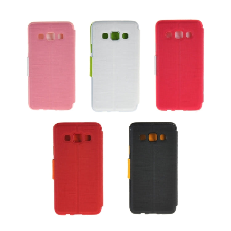 Cross Texture Horizontal Flip Colorant Match Leather Case with Holder for Galaxy A5 / A5000