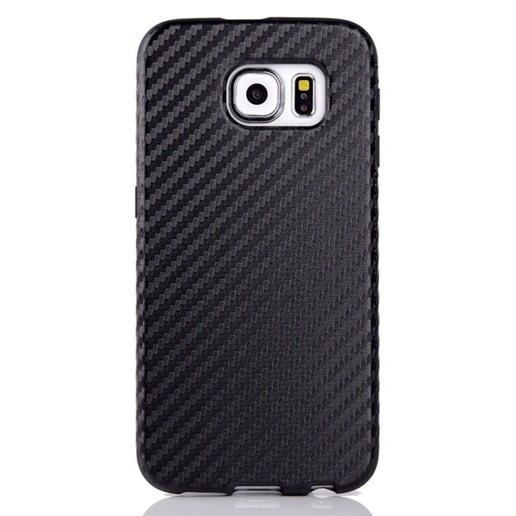 For Galaxy S6 / G920 Carbon Fiber Texture PU Leather Protective Case