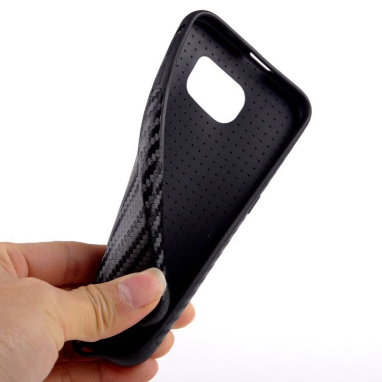 For Galaxy S6 / G920 Carbon Fiber Texture PU Leather Protective Case