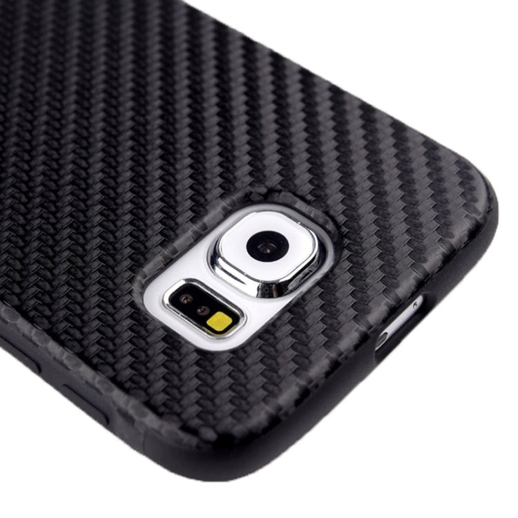 For Galaxy S6 / G920 Carbon Fiber Texture PU Leather Protective Case