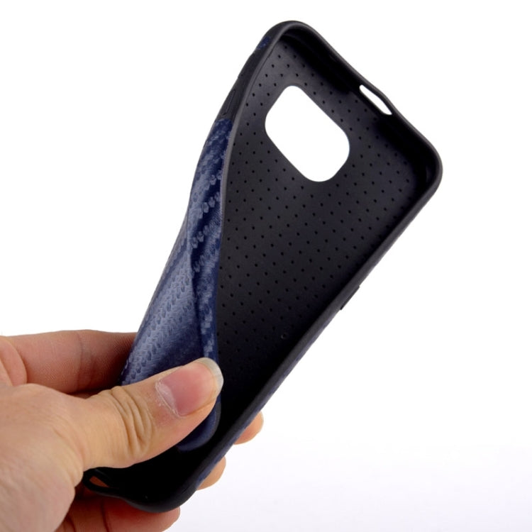 For Galaxy S6 / G920 Carbon Fiber Texture PU Leather Protective Case