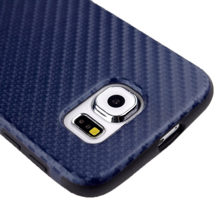 For Galaxy S6 / G920 Carbon Fiber Texture PU Leather Protective Case