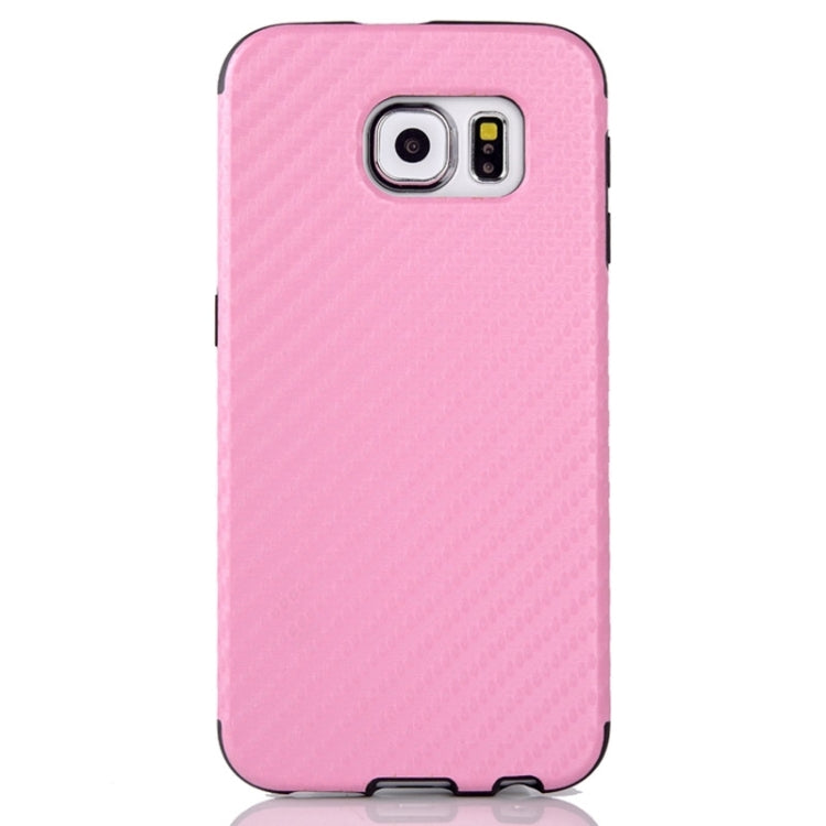 For Galaxy S6 / G920 Carbon Fiber Texture PU Leather Protective Case