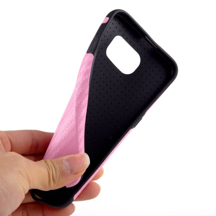 For Galaxy S6 / G920 Carbon Fiber Texture PU Leather Protective Case