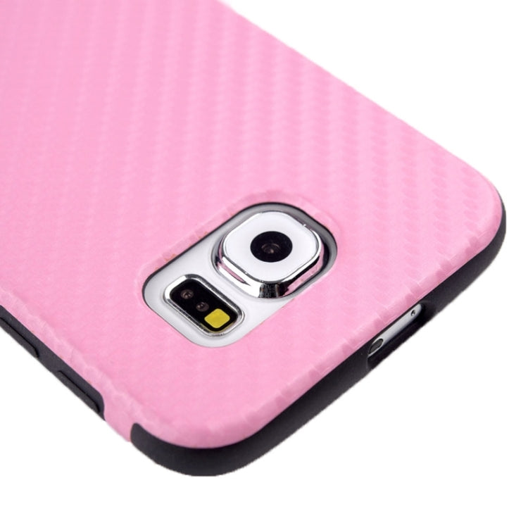 For Galaxy S6 / G920 Carbon Fiber Texture PU Leather Protective Case