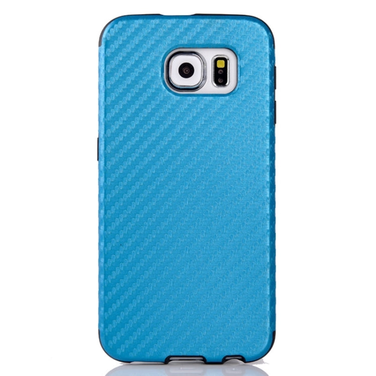 For Galaxy S6 / G920 Carbon Fiber Texture PU Leather Protective Case