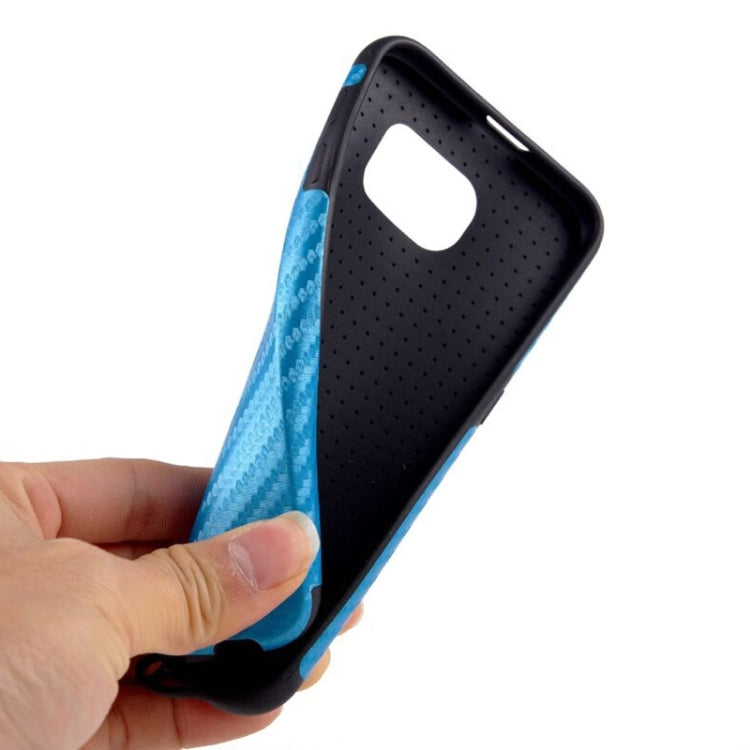 For Galaxy S6 / G920 Carbon Fiber Texture PU Leather Protective Case
