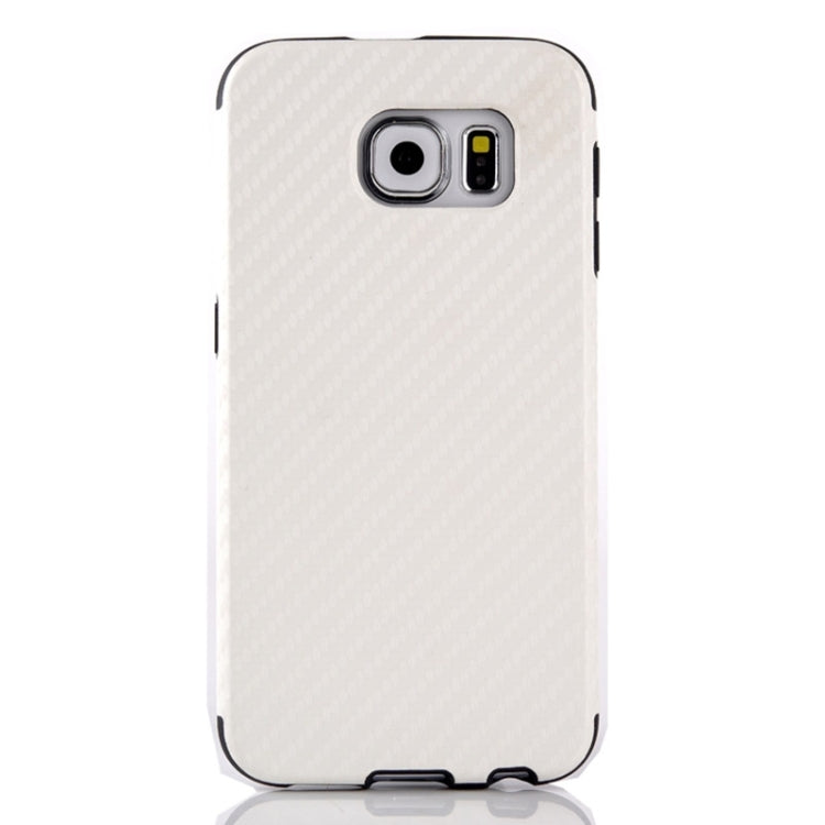 For Galaxy S6 / G920 Carbon Fiber Texture PU Leather Protective Case
