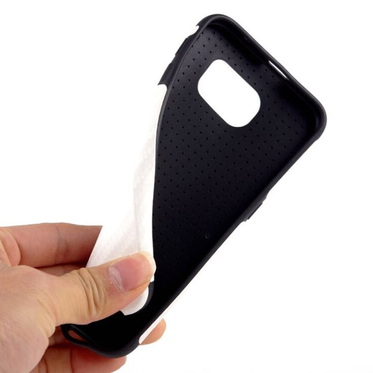 For Galaxy S6 / G920 Carbon Fiber Texture PU Leather Protective Case