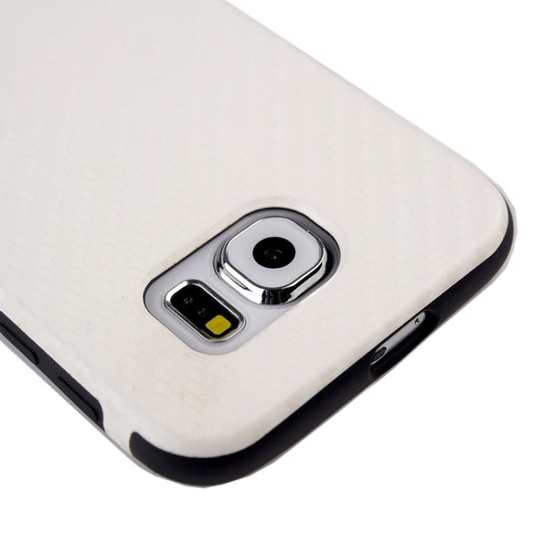 For Galaxy S6 / G920 Carbon Fiber Texture PU Leather Protective Case