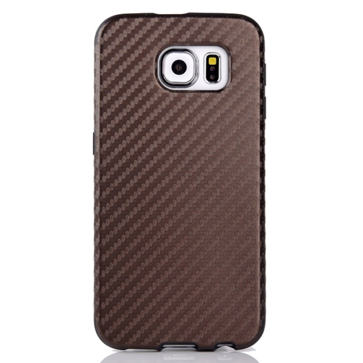 For Galaxy S6 / G920 Carbon Fiber Texture PU Leather Protective Case