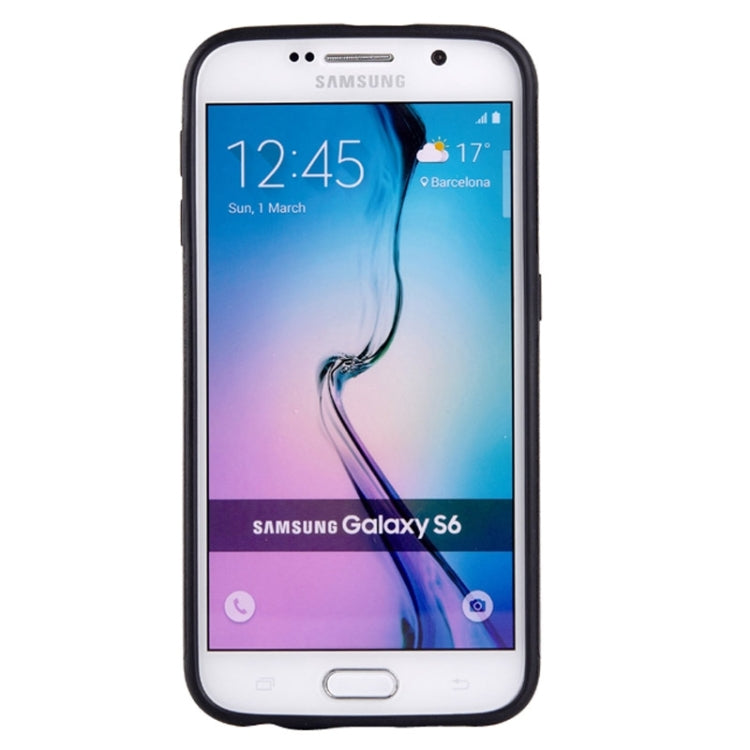 For Galaxy S6 / G920 Carbon Fiber Texture PU Leather Protective Case