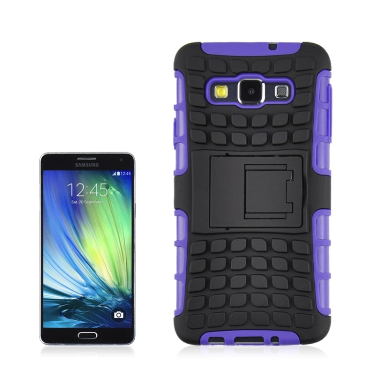 2 in 1 Tire Texture Protective Case with Holder For Galaxy A3