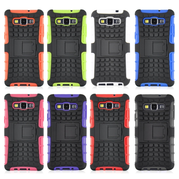 2 in 1 Tire Texture Protective Case with Holder For Galaxy A3