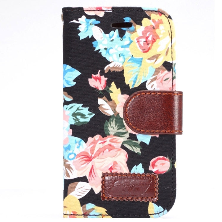 Flower Cloth Leather Case with Holder and Card Slots for Galaxy Ace Style LTE / G357FZ