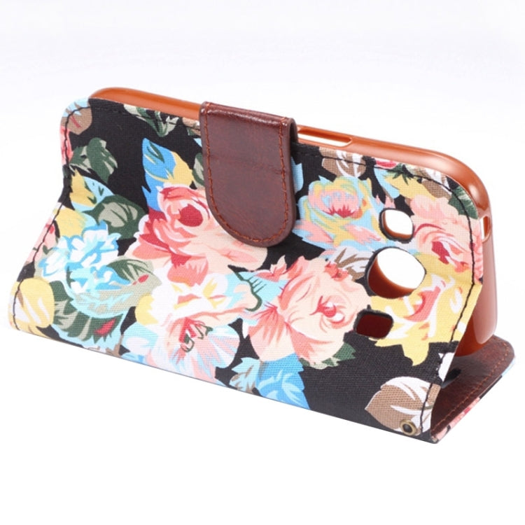 Flower Cloth Leather Case with Holder and Card Slots for Galaxy Ace Style LTE / G357FZ