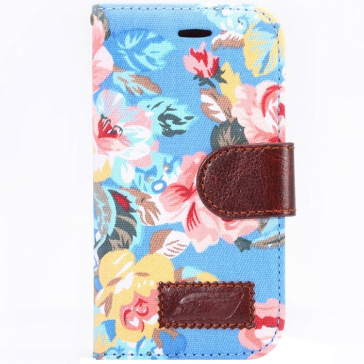 Flower Cloth Leather Case with Holder and Card Slots for Galaxy Ace Style LTE / G357FZ