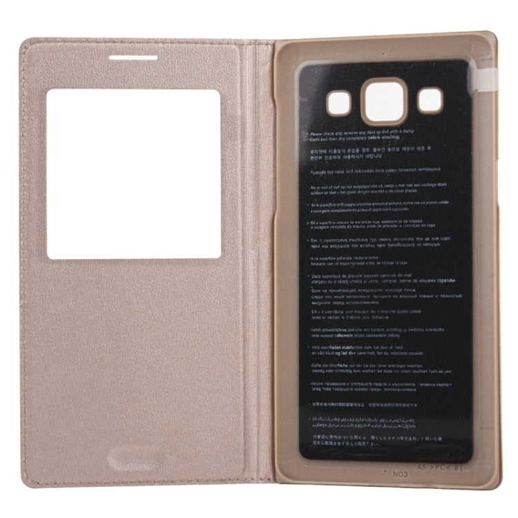 Litchi Texture Horizontal Flip Leather Case with Call Display ID & Sleep / Wake-up Function for Galaxy A5