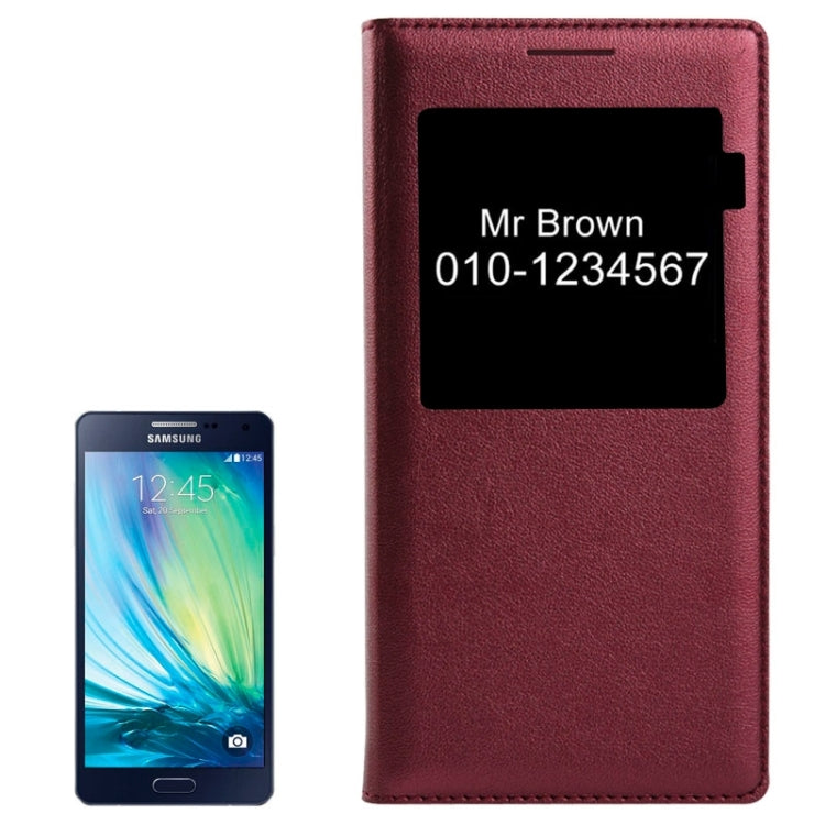 Litchi Texture Horizontal Flip Leather Case with Call Display ID & Sleep / Wake-up Function for Galaxy A5
