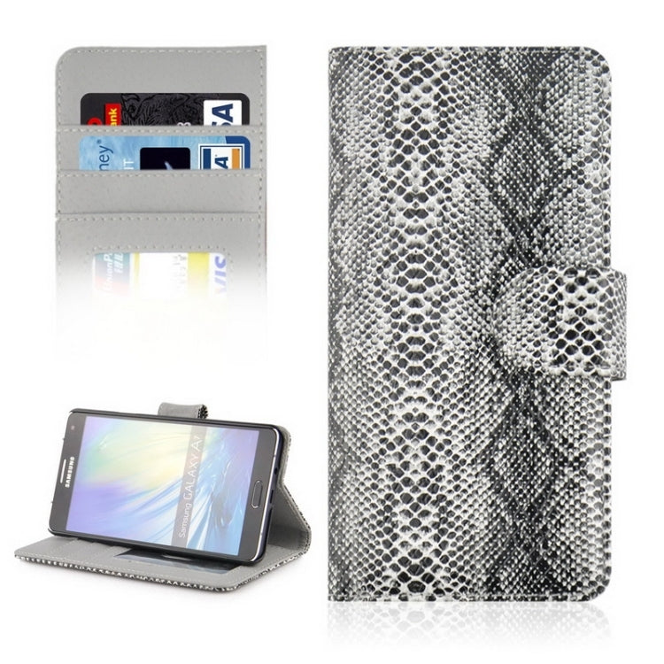 Snakeskin Texture Horizontal Flip Leather Case with Card Slots & Wallet & Holder for Galaxy A7