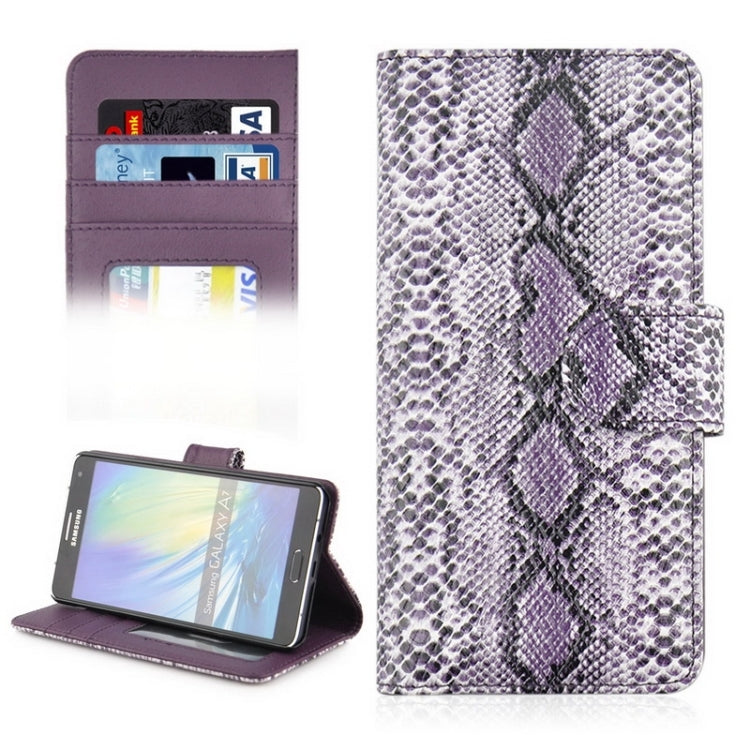 Snakeskin Texture Horizontal Flip Leather Case with Card Slots & Wallet & Holder for Galaxy A7