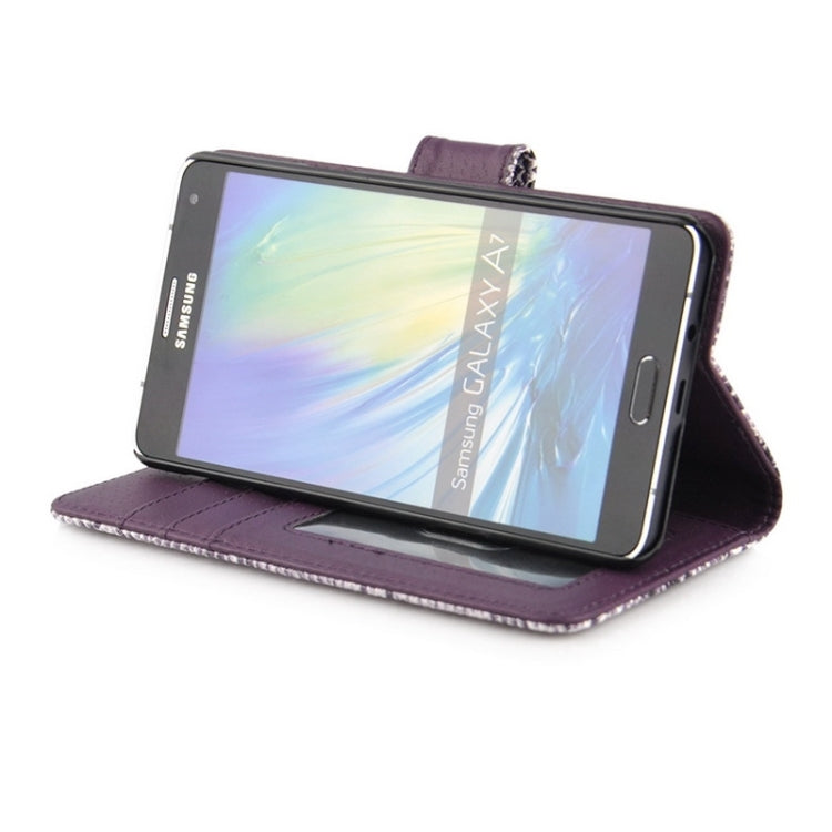 Snakeskin Texture Horizontal Flip Leather Case with Card Slots & Wallet & Holder for Galaxy A7