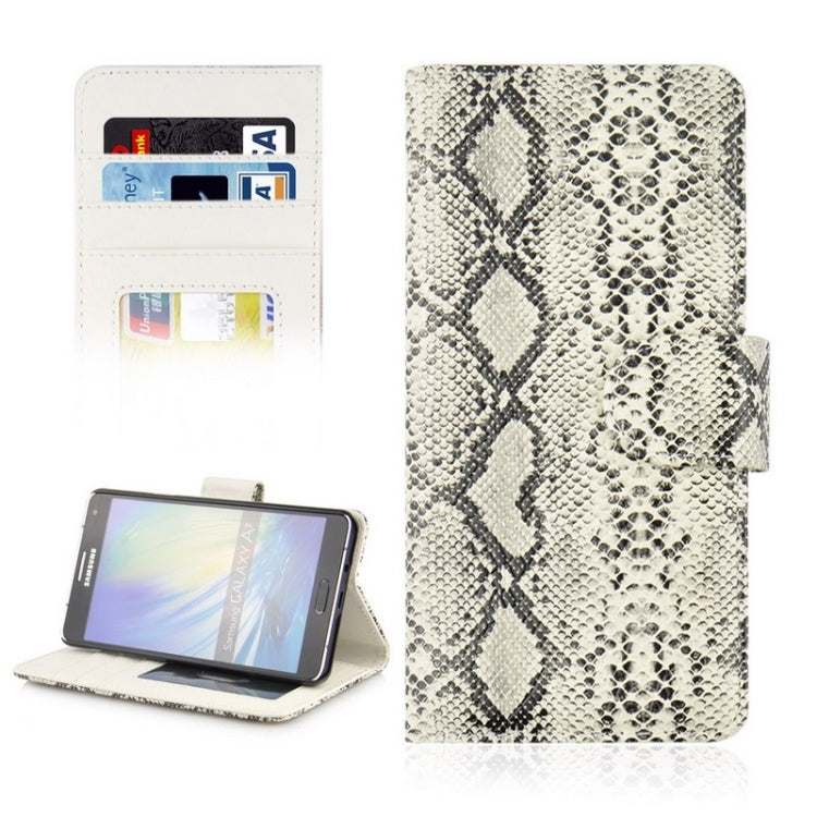 Snakeskin Texture Horizontal Flip Leather Case with Card Slots & Wallet & Holder for Galaxy A7
