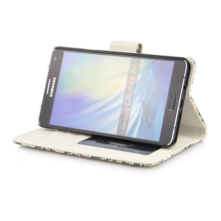 Snakeskin Texture Horizontal Flip Leather Case with Card Slots & Wallet & Holder for Galaxy A7