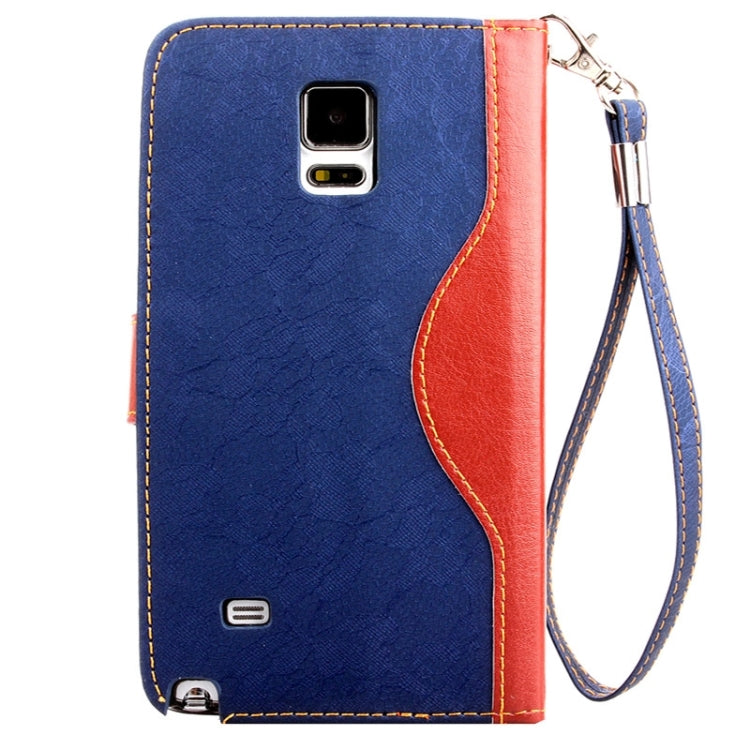 Lace Texture Contrast Color Leather Case with Holder & Card Slots & Wallet & Lanyard for Galaxy Note 4 / N910