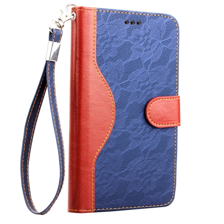Lace Texture Contrast Color Leather Case with Holder & Card Slots & Wallet & Lanyard for Galaxy Note 4 / N910