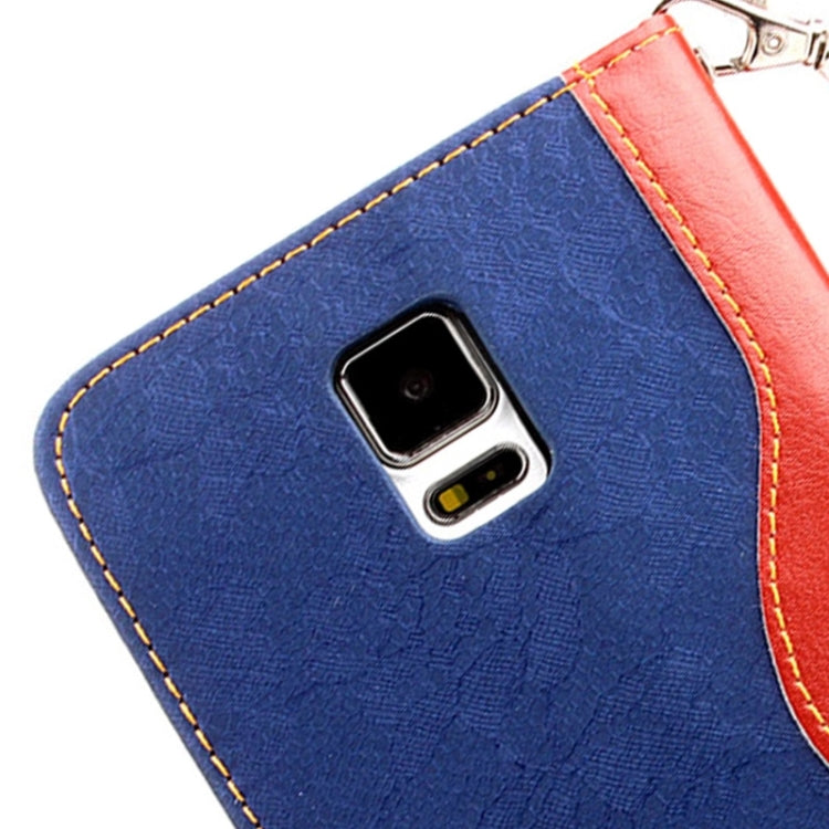 Lace Texture Contrast Color Leather Case with Holder & Card Slots & Wallet & Lanyard for Galaxy Note 4 / N910