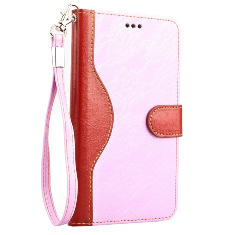 Lace Texture Contrast Color Leather Case with Holder & Card Slots & Wallet & Lanyard for Galaxy Note 4 / N910